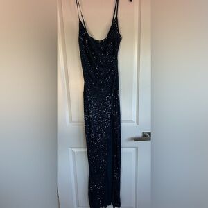 Elegant Navy Sequin Gown. Perfect for Prom or formal event